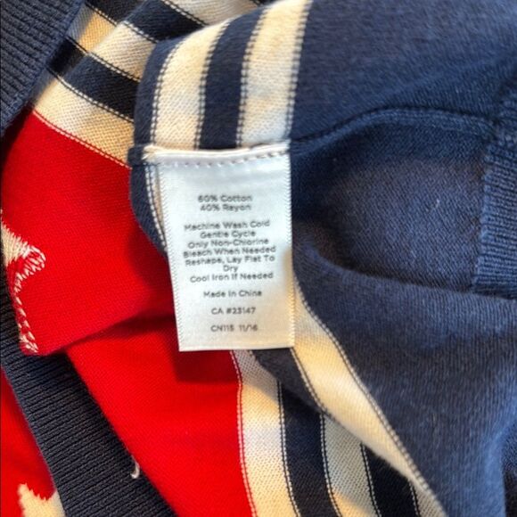 TALBOTS RED WHITE BLUE STARS STRIPES COTTON SWEATER PATRIOTIC JULY 4TH SMALL - Picture 6 of 6
